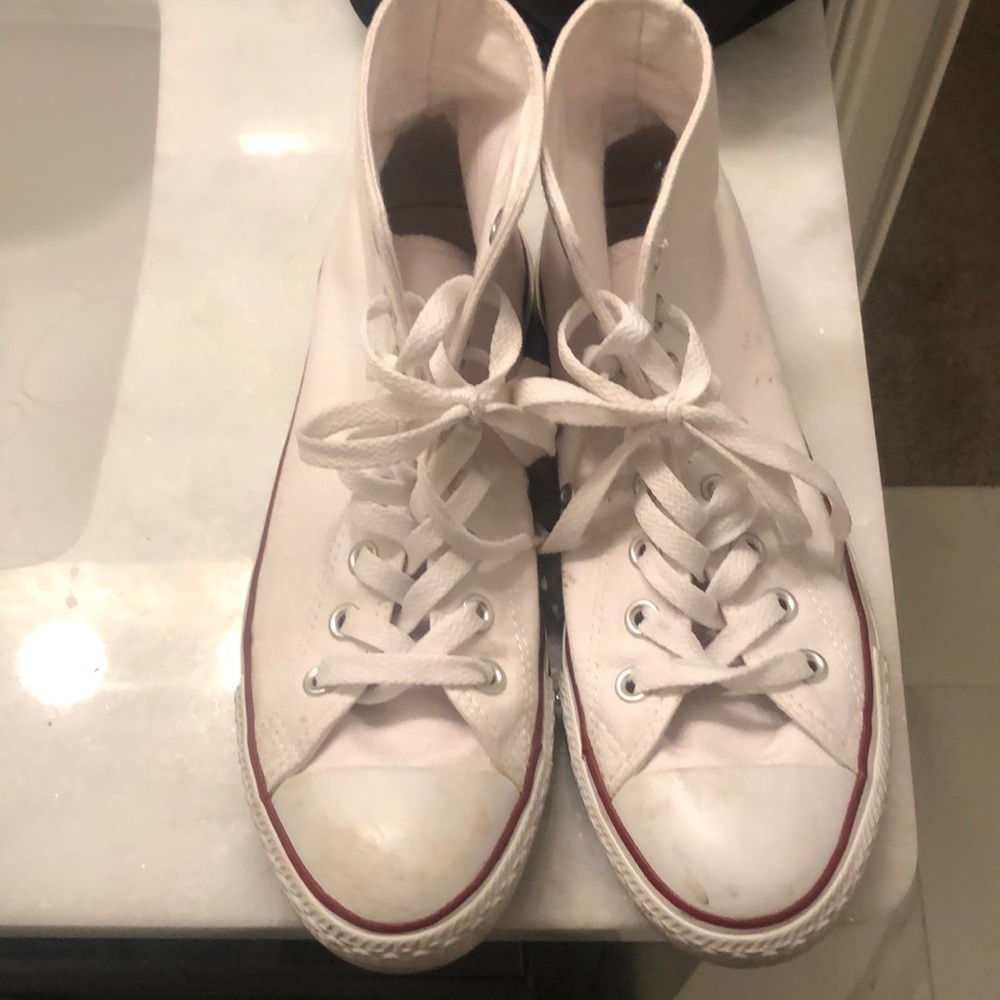 Converse white high tops